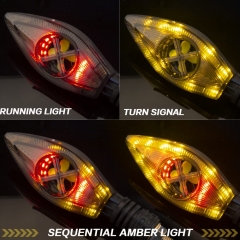 Sequential Turn Signal Motorcycle Blinkers LED Front Rear Flowing Indicators Daytime Running Light Universal Compatible with Harley Honda Kawasaki Suzuki Yamaha
