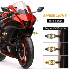 Sequential Turn Signal Motorcycle Blinkers LED Front Rear Flowing Indicators Daytime Running Light Universal Compatible with Harley Honda Kawasaki Suzuki Yamaha