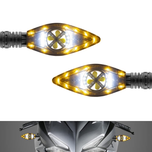 Sequential Turn Signal Motorcycle Blinkers LED Front Rear Flowing Indicators Daytime Running Light Universal Compatible with Harley Honda Kawasaki Suzuki Yamaha