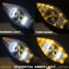 Sequential Turn Signal Motorcycle Blinkers LED Front Rear Flowing Indicators Daytime Running Light Universal Compatible with Harley Honda Kawasaki Suzuki Yamaha