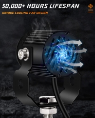 Motorcycle LED Driving Fog Lights 60W Amber and White Projector Lights 1.3
