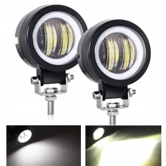 2PCS 3 Inch 40W Fog Light White 6000K 10-80V DC 8000LM Waterproof Round LED Angel Eye Light Strip Off-Road Vehicle Marine Work Light Motorcycle Light Jeep ATV UTV SUV Boat Marine 4X4