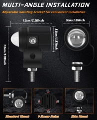 Motorcycle LED Driving Fog Lights 60W Amber and White Projector Lights 1.3