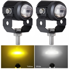 Motorcycle LED Driving Fog Lights 60W Amber and White Projector Lights 1.3