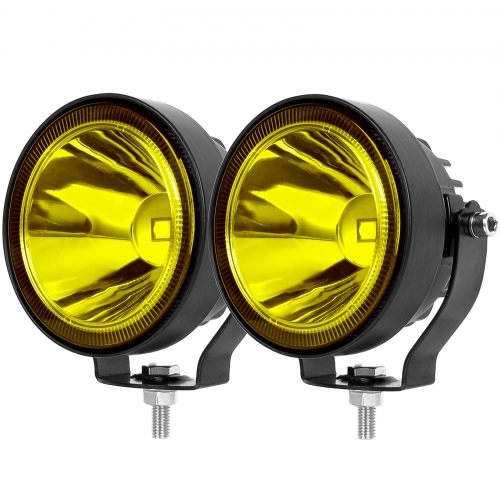Led Pod Lights Spot Fog Lights Amber/Yellow 2Pcs 60W 4 Inch Work Auxiliary Lights Ditch Lights Fit for Motorcycle Truck Car SUV ATV Boat Pickups Tractor 12V 24V Led Driving Offroad Lights