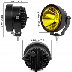 Led Pod Lights Spot Fog Lights Amber/Yellow 2Pcs 60W 4 Inch Work Auxiliary Lights Ditch Lights Fit for Motorcycle Truck Car SUV ATV Boat Pickups Tractor 12V 24V Led Driving Offroad Lights
