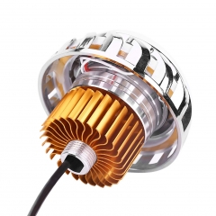 Motorcycle High/Low Beam LED Projector Lens Dual Angel Devil Eye Head Lamp Cyclone Type