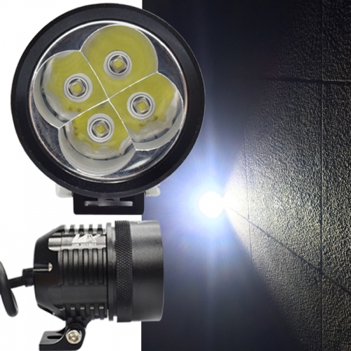 Motorcycle Led Driving Lights, 2x High/Low/Strobe Bicycle Dirt Bike Spotlights With Switch 12V 24V 40W