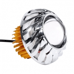 Motorcycle High/Low Beam LED Projector Lens Dual Angel Devil Eye Head Lamp Cyclone Type