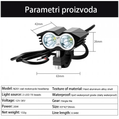 Mini size 6000k White Motorcycle Headlight Spot 20W XM-L T6 LED chips Work Light Offroad Driving Fog Lamp with Switch