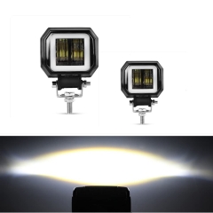 3 inch 6500K 40W White Fog Light 10-80V DC Waterproof Square LED White Angel Eye Light Strip Off-Road Vehicle Boat Led Work Light Motorcycle Light Jeep ATV UTV SUV Boat Marine 4X4