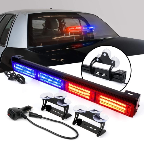 35" COB LED Emergency Traffic Advisor Strobe Light Bar, 21 Flashing Patterns Directional Hazard Warning Lightbar, w/Suction Cup Mount for Vehicles Trucks SUV ATV Cars