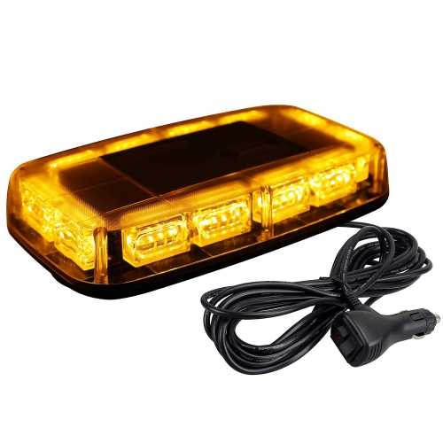 48LED Roof Top Strobe Lights, High Visibility Emergency Safety Warning LED Mini Strobe Light bar with Magnetic Base for 12-24V Snow Plow, Trucks, Construction Vehicles