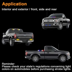 Waterproof Surface Mount and Grille Flashing Warning COB LED Amber White Strobe Lights for Trucks Snow Plows Hazard Warning Cars Construction Vehicles