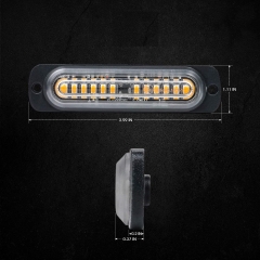 Amber 12 LED Emergency Strobe Lights Kit Surface Flush Mount Side Marker Grill Grille Hazard Warning Flashing Light Head for Off-Road Vehicles ATV Trucks Cars