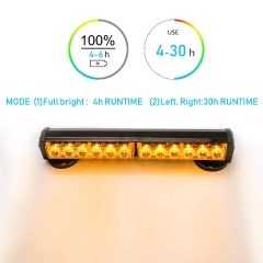 Amber Wireless Battery Traffic Advisor Emergency Lights Bar Beacon Led Strobe Warning Light Mini Roof Top Plow Hazard Flash with Magnetic Base Mount and 12 V Rechargeable Plug