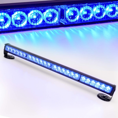24” Blue Wireless Traffic Advisor Emergency Lights Bar Battery Led Strobe Warning Light Roof Top Hazard Flash with Magnetic Base Mount and 12V Rechargeable Plug