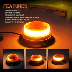 Automotive Emergency Strobe Lights for Vehicles - Green Rooftop Strobe Beacon Lights for Trucks and Cars Strobe Mini Light Bar 24 High Intensity LEDs 8 Flash Modes Strong Magnetic Mount