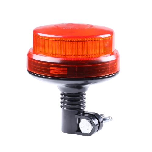 LED Amber Beacon Light 4.25Inch, Rotating Flashing Emergency Warning Lights Pole Flexible Mount Strobe Lamp, 12V/24V Caution Hazard Lights for Truck Construction Vehicle Forklift Tractor Boat