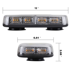 48LED Roof Top Strobe Lights, High Visibility Emergency Safety Warning LED Mini Strobe Light bar with Magnetic Base for 12-24V Snow Plow, Trucks, Construction Vehicles