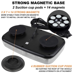 48LED Roof Top Strobe Lights, High Visibility Emergency Safety Warning LED Mini Strobe Light bar with Magnetic Base for 12-24V Snow Plow, Trucks, Construction Vehicles