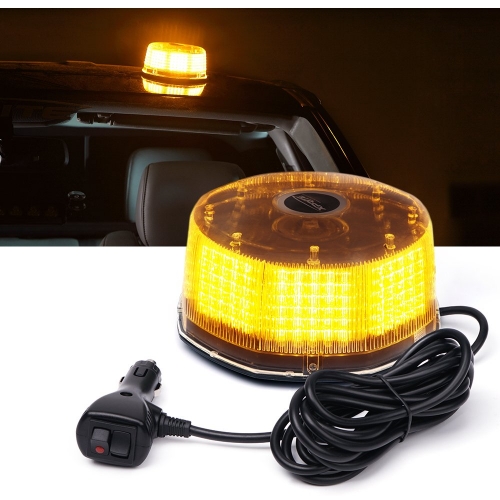 240 LED Emergency Warning Rotating Strobe Beacon Light, 14 Flash Modes Revolving Safety Caution Lights with Magnetic Mount, for 12V Vehicle Truck Snow Plow