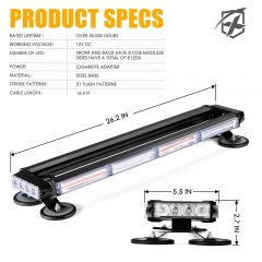 COB LED Rooftop Strobe Flashing Light Bar Double Side 26