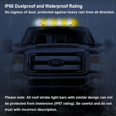 Rooftop Safety Flashing 56 LED Amber White Emergency Light Bar for Construction Vehicles Tow Trucks Snow Plows, WOWTOU Strong Magnetic Strobe Beacon Lights