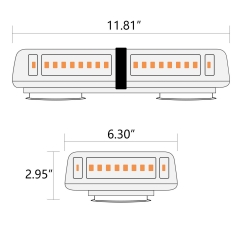 48 LED Roof Top Strobe Lights, Emergency Hazard Warning Safety Flashing LED Mini Bar Strobe Light for Truck Car Snow Plow Vehicles , Waterproof and Magnetic Mount (Amber)