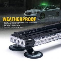 LED Strobe Rooftop Flashing Light Bar, Double Side Hazard Warning Caution Beacon Lights w/ Magnetic Mount for Emergency Vehicles Construction Cars Trucks Traffic Security