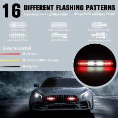 Led Strobe Emergency Flashing Light, 2x DIBMS Surface Mount Amber White Amber LED Beacon Hazard Warning Light Flashing Strobe Light Bar For Car Truck Van Construction Off Road Vehicle Trailer