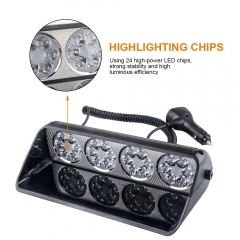 24 LED Police Light Car Lights 72W Dash Windshield Beacon Hazard Flasher Warning Flashing Lamp Car Emergency Strobe Light