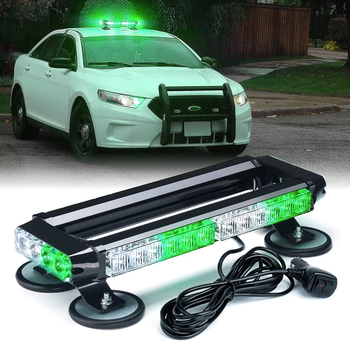 LED Strobe Rooftop Flashing Light Bar, Double Side Hazard Warning Caution Beacon Lights w/ Magnetic Mount for Emergency Vehicles Construction Cars Trucks Traffic Security