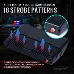 16 LED High Intensity Emergency Hazard Warning Strobe Lights w/Suction Cups for Law Enforcement Vehicles Truck Interior Roof Windshield Dash Deck Flashing Light