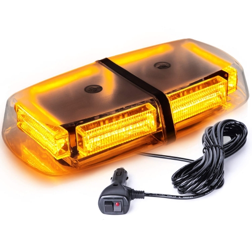 48 LED Roof Top Strobe Lights, Emergency Hazard Warning Safety Flashing LED Mini Bar Strobe Light for Truck Car Snow Plow Vehicles , Waterproof and Magnetic Mount (Amber)