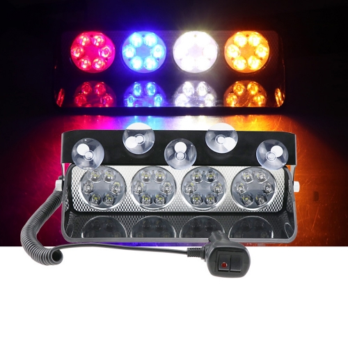 24 LED Police Light Car Lights 72W Dash Windshield Beacon Hazard Flasher Warning Flashing Lamp Car Emergency Strobe Light