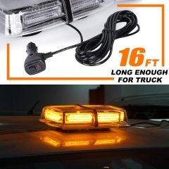 48 LED Roof Top Strobe Lights, Emergency Hazard Warning Safety Flashing LED Mini Bar Strobe Light for Truck Car Snow Plow Vehicles , Waterproof and Magnetic Mount (Amber)