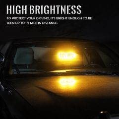 16 LED High Intensity Emergency Hazard Warning Strobe Lights w/Suction Cups for Law Enforcement Vehicles Truck Interior Roof Windshield Dash Deck Flashing Light