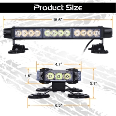 LED Strobe Flashing Light Bar -Double Side 30 LED High Intensity Emergency Hazard Warning Lighting Bar/Beacon/with Magnetic and 16 ft Straight Cord for Car Trailer Roof Safety