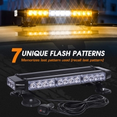 LED Strobe Flashing Light Bar -Double Side 30 LED High Intensity Emergency Hazard Warning Lighting Bar/Beacon/with Magnetic and 16 ft Straight Cord for Car Trailer Roof Safety