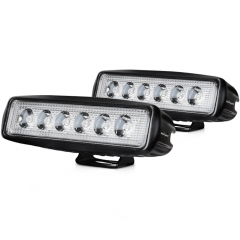 LED Light Bar 18W 6Inch Flood LED Pods Offroad Led Work Light Driving Light Fog Light Boat Light Waterproof for SUV ATV 4WD Car Truck Golf Cart 12V 24V