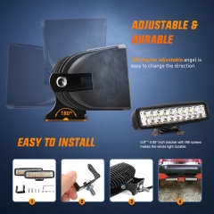 54W White/Amber Lights Bar 6 Inch Flood Fog Road Boat Driving Led Work SUV Jeep Lamp