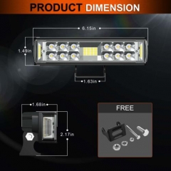 6 Inch LED Light Bar 48W Off Road Driving Light Bar Fog Light Waterproof Led Work Lamp for Boat Motorcycle ATV Truck Trailer