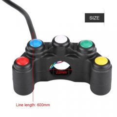 Universal 5 in 1 Motorcycle Switch Control Handlebars Set, 22mm Handlebar Headlight Hazard Brake Fog Light Horn On/Off Switch for Spotlight Scooter Electrombile Moped