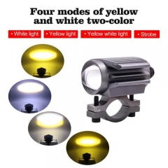 Motorcycle Spotlight Auxiliary Lights, Fog Yellow/DRL White/Combo 2Pcs 15W with Waterproof Handlebar Switch