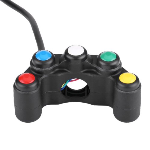 Universal 5 in 1 Motorcycle Switch Control Handlebars Set, 22mm Handlebar Headlight Hazard Brake Fog Light Horn On/Off Switch for Spotlight Scooter Electrombile Moped