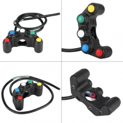 Universal 5 in 1 Motorcycle Switch Control Handlebars Set, 22mm Handlebar Headlight Hazard Brake Fog Light Horn On/Off Switch for Spotlight Scooter Electrombile Moped