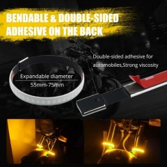 Motorcycle Fork Turn Signals Universal LED Lights Red Double Modes Strobe/Alway on Waterproof DRL Braking Lights for Harley Davidson Yamaha Victory MotorBike Lamps