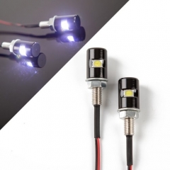 License Plate Light, License Tag Screw Bolt Lamp, 12V White LED Bulb, Waterproof/Rainproof, Black Aluminium Light Holder, Legal for Car Motorcycle Truck RV ATV Bike