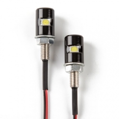 License Plate Light, License Tag Screw Bolt Lamp, 12V White LED Bulb, Waterproof/Rainproof, Black Aluminium Light Holder, Legal for Car Motorcycle Truck RV ATV Bike